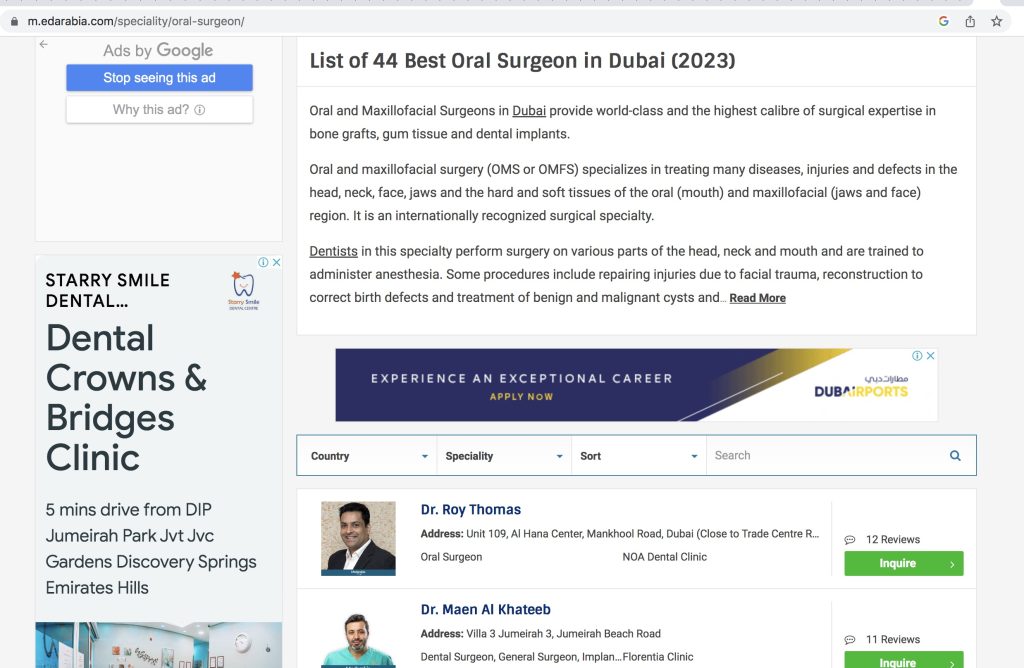 Стоматологическая клиника в Дубае